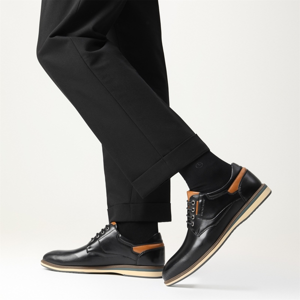 Men's Plain Toe Smart Dress Sneakers - BLACK - 7